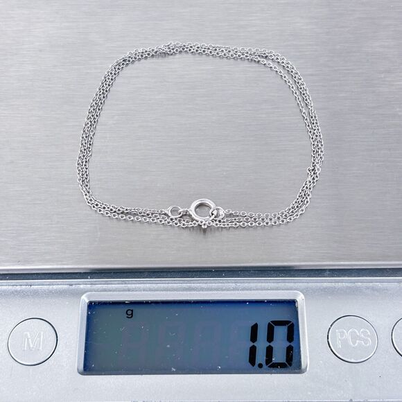 Vintage DOI Sterling Silver 925 0.9mm Cable Chain Necklace 18" - Picture 3 of 3
